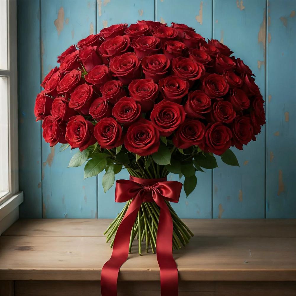 Букет Красные розы Блэк Меджик в Яйве