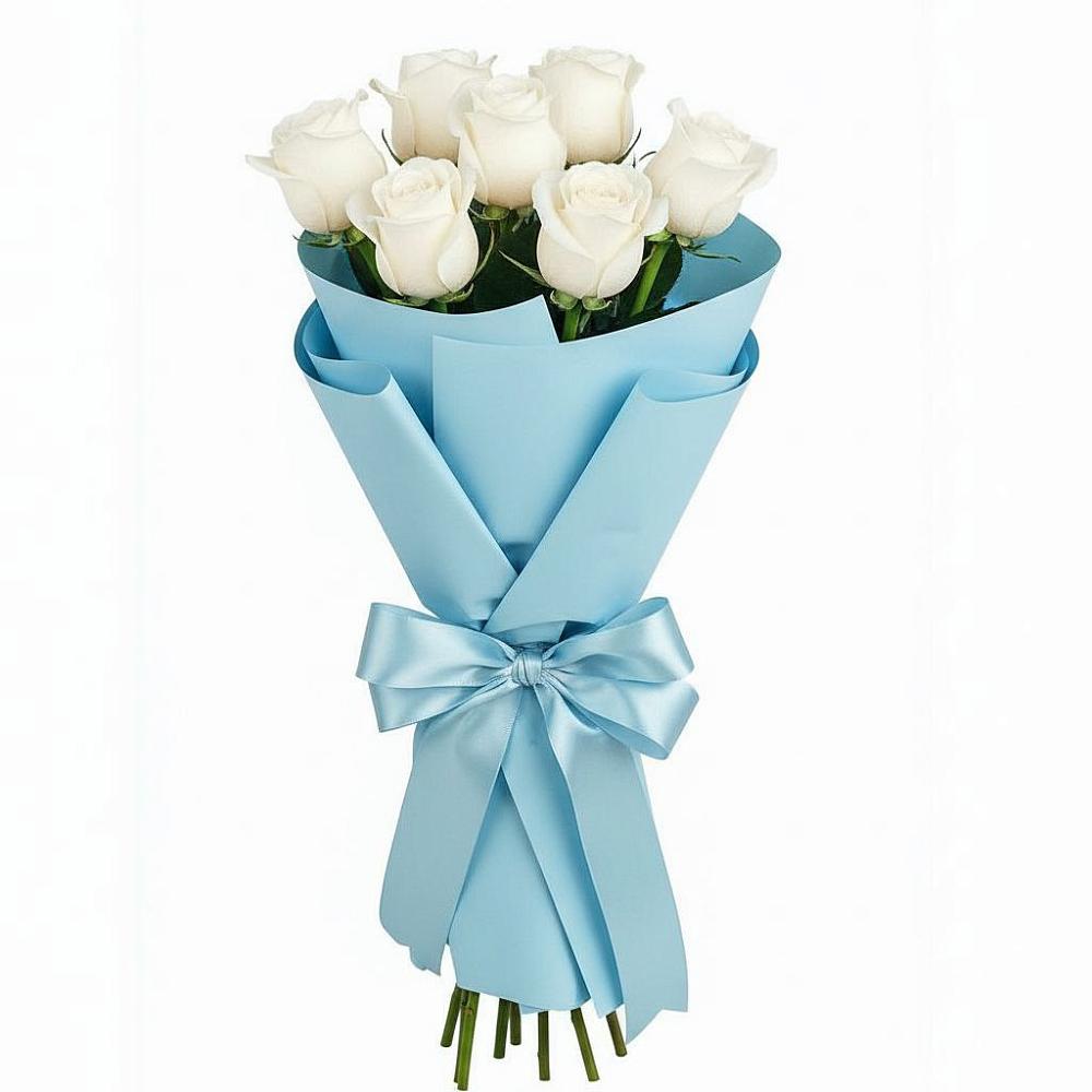 Букет 7 белых роз Проуд в Яйве