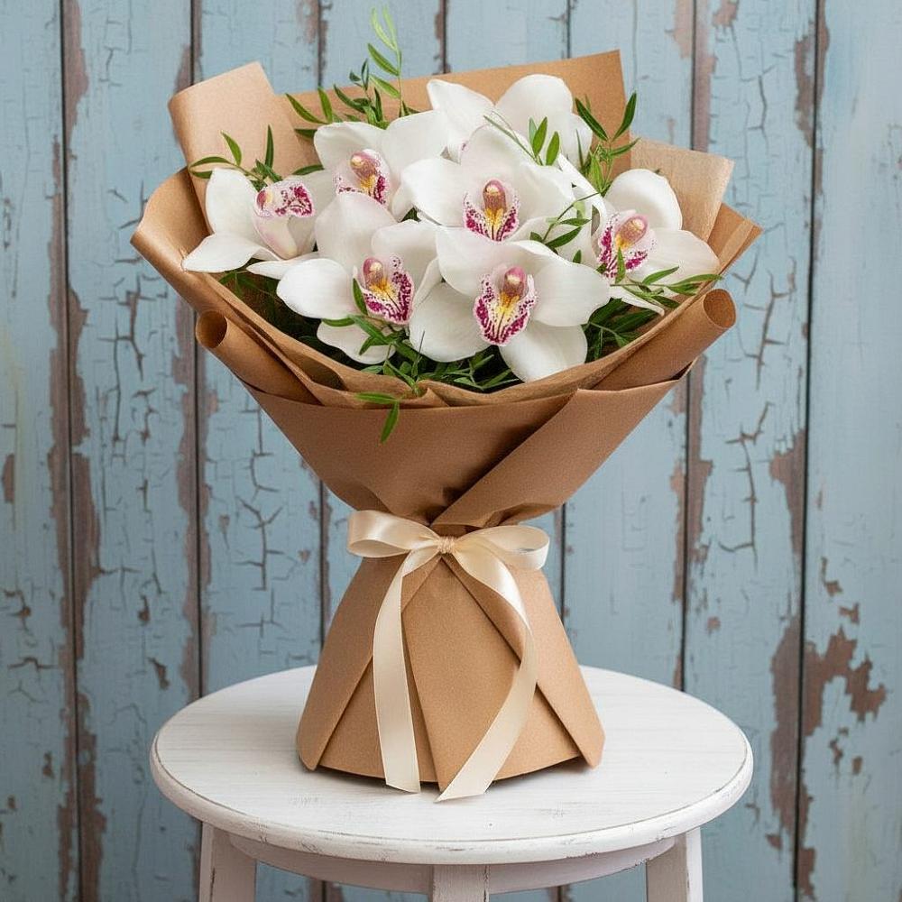 Букет цветов из: Орхидеи и Розы в Яйве