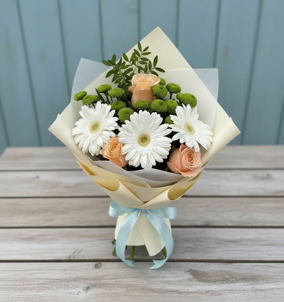 Букет цветов из: Герберы, Розы и Хризантемы в Яйве
