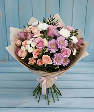 Букет цветов из:  Хризантемы, Розы и Альстромерии в Яйве