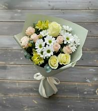 Букет цветов из:  Альстромерии, Розы и Хризантемы в Яйве