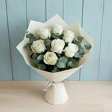 Букет Белые розы в Эвкалипте #REPLACE_PRED# Яйве
