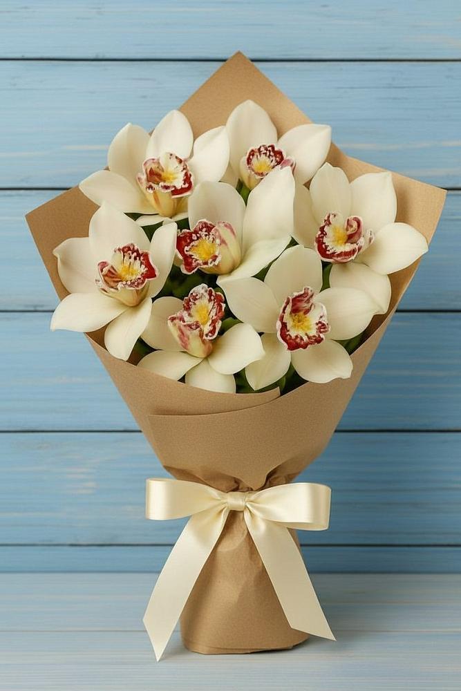 Букет цветов из: Орхидеи и Розы в Яйве